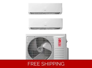 OLMO 2 Room Mini Split AC Heat Pump (-13°F) WIFI, E-Star: 22 SEER2/13.3 EER/10 HSPF (R454B)